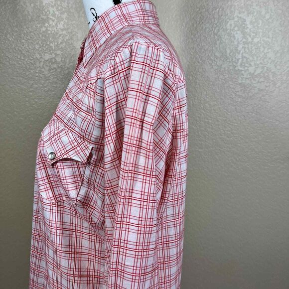 H Bar C Ranchwear Western red plaid Shirt women snap buttons long sleeve  34 (S) - Picture 12 of 12